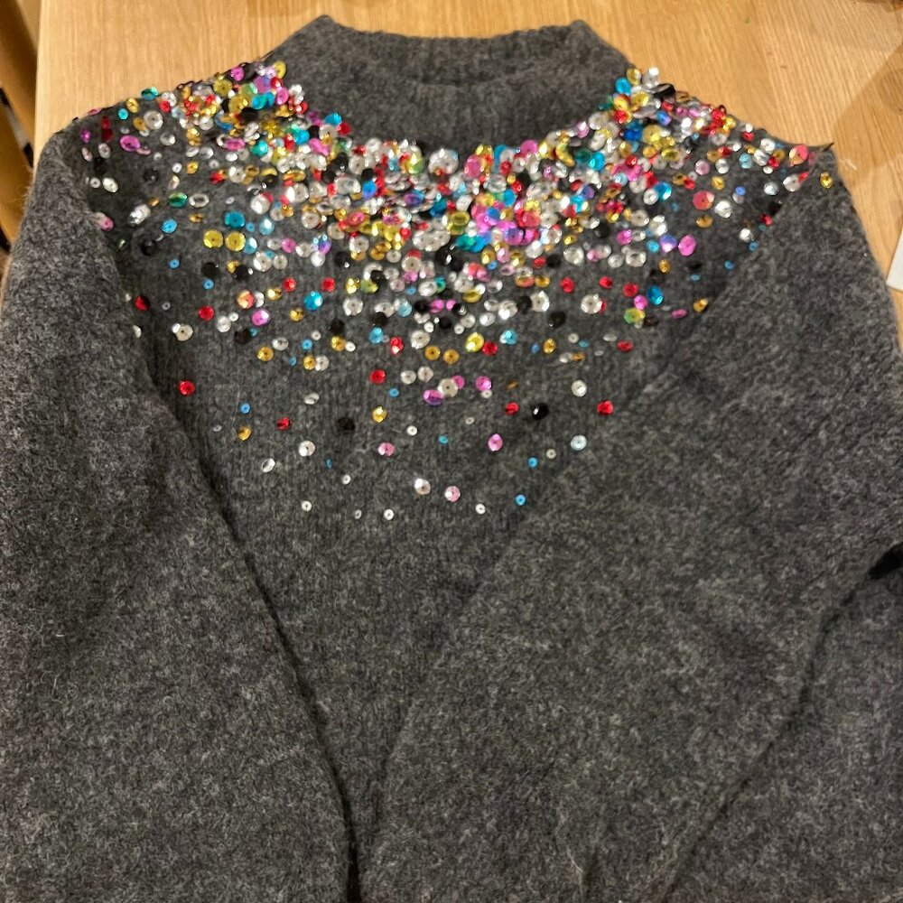 Zara Sequin Sweater S